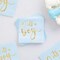 50 Pack Its a Boy Baby Shower Cocktail Napkins Party Supplies 5x5 inch, Blue with Gold Foil Table Napkin